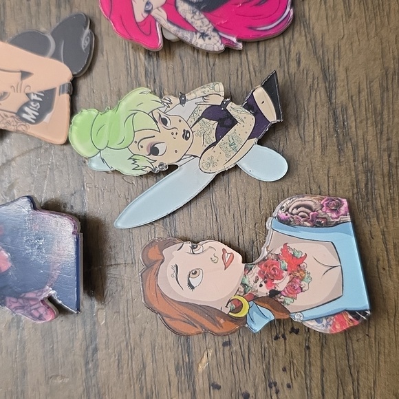 Gothic Punk Style Disney Princess Pins Set Of 5 - Picture 2 of 4